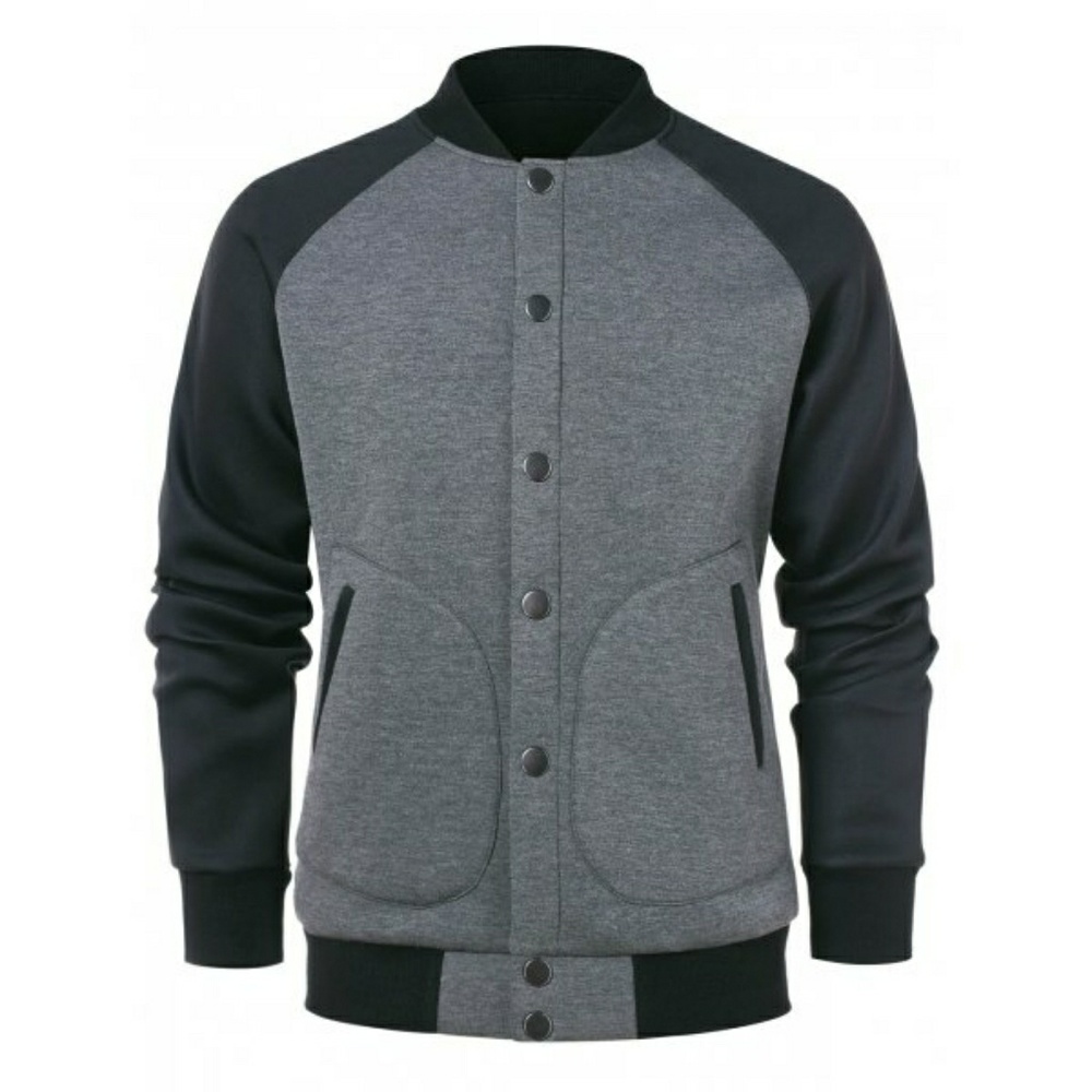 Raglan Sleeve Panel Baseball Jacket